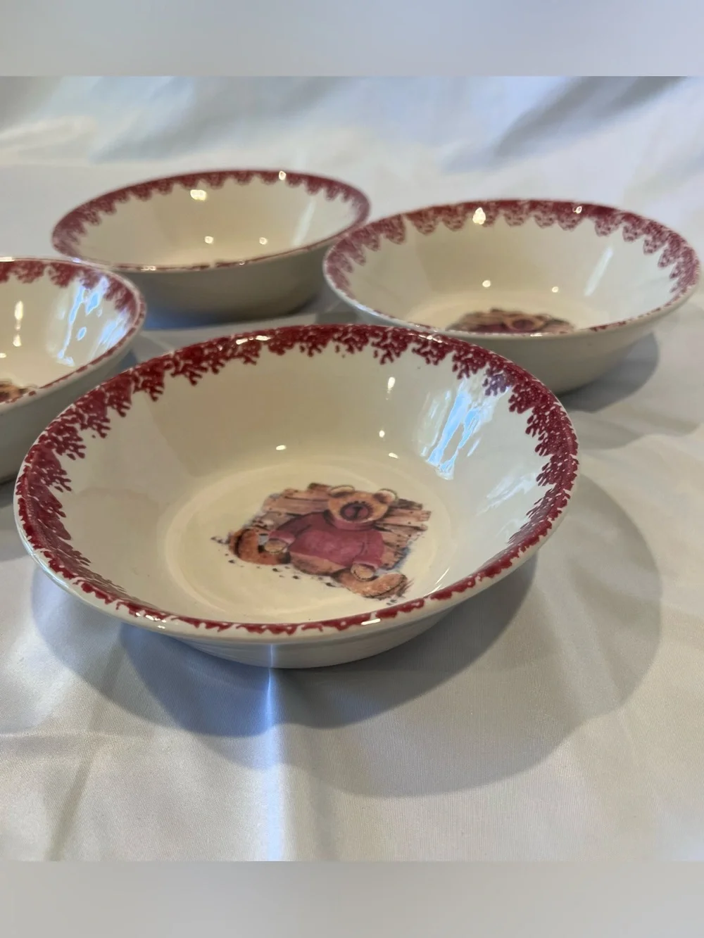Stoneware Teddy Bear Bowls Set of 4